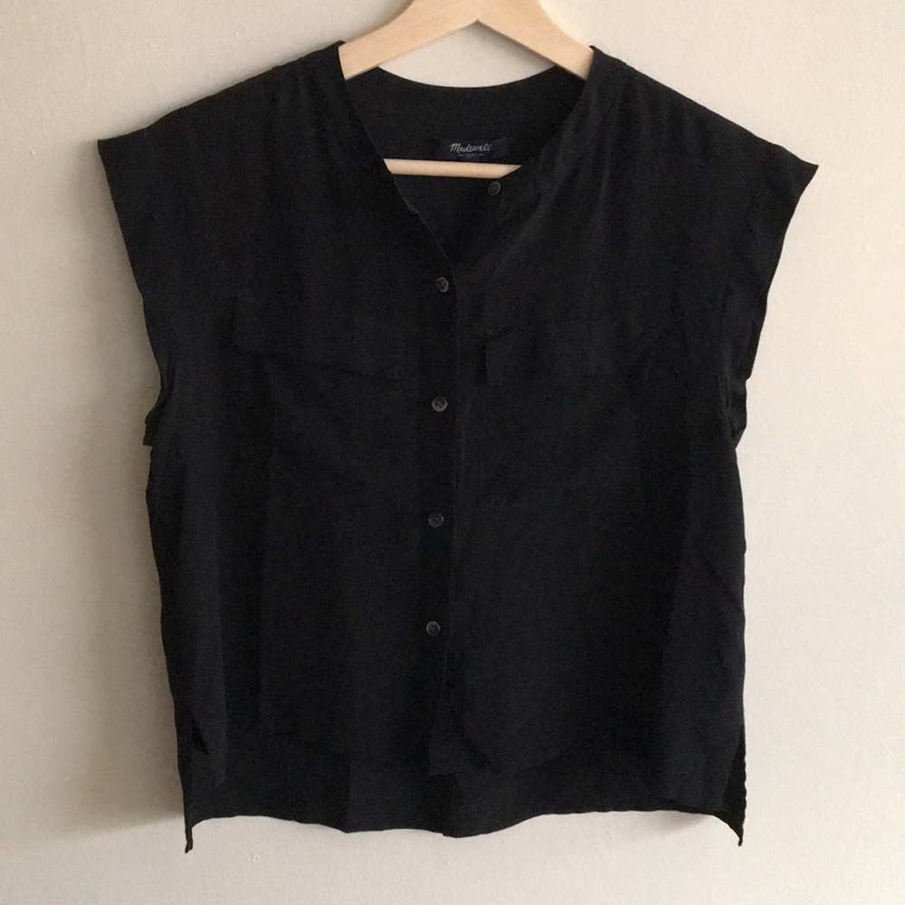 100% silk vintage Madewell button up blouse